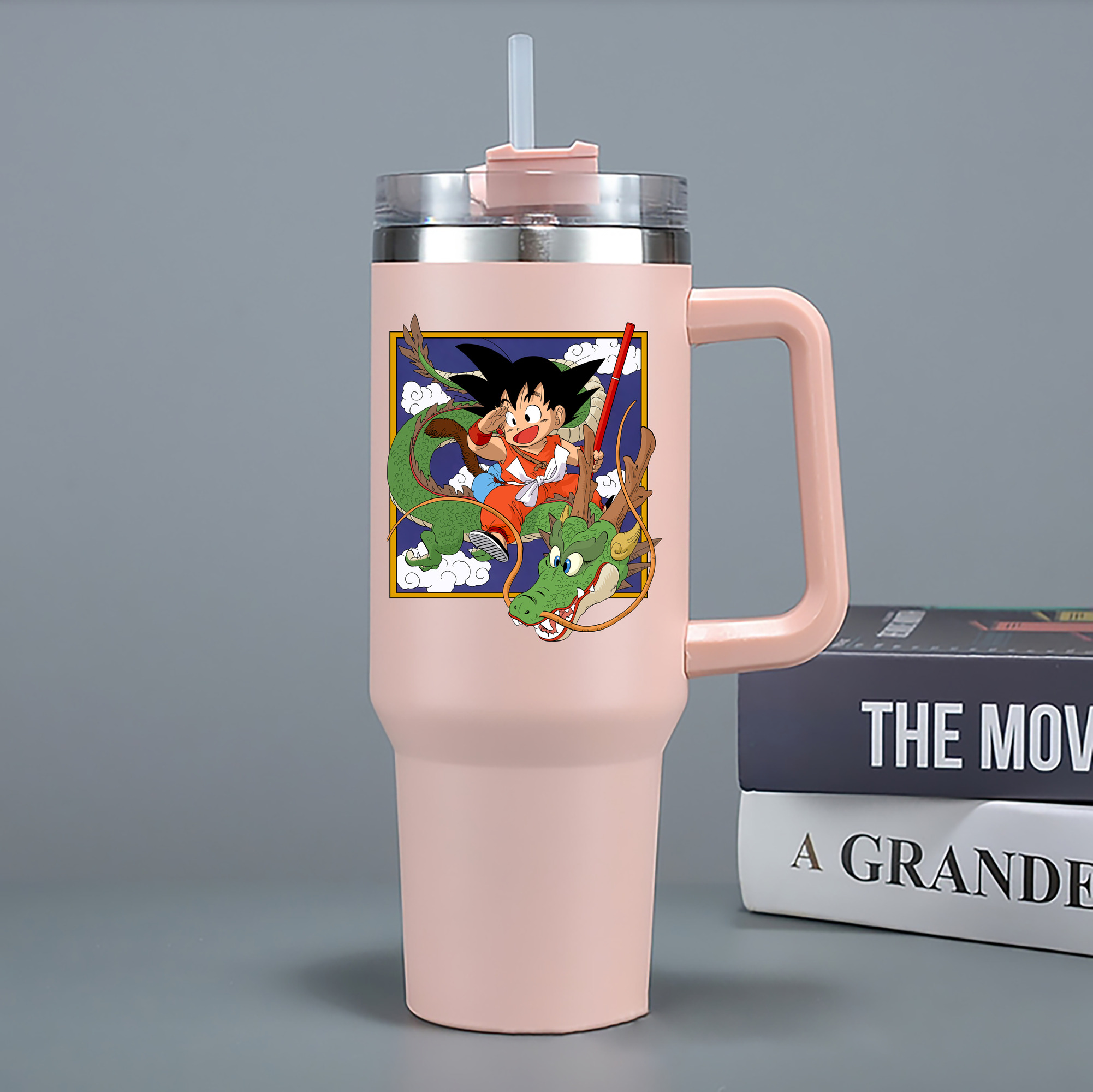 （画像用） ドラゴンボール 孫悟空（そん ごくう）Son Goku カカロット DRAGON BALL Kakarotto 1200mL車用タンブラー - クリスタルステッカー（プラスチックストロー付き）